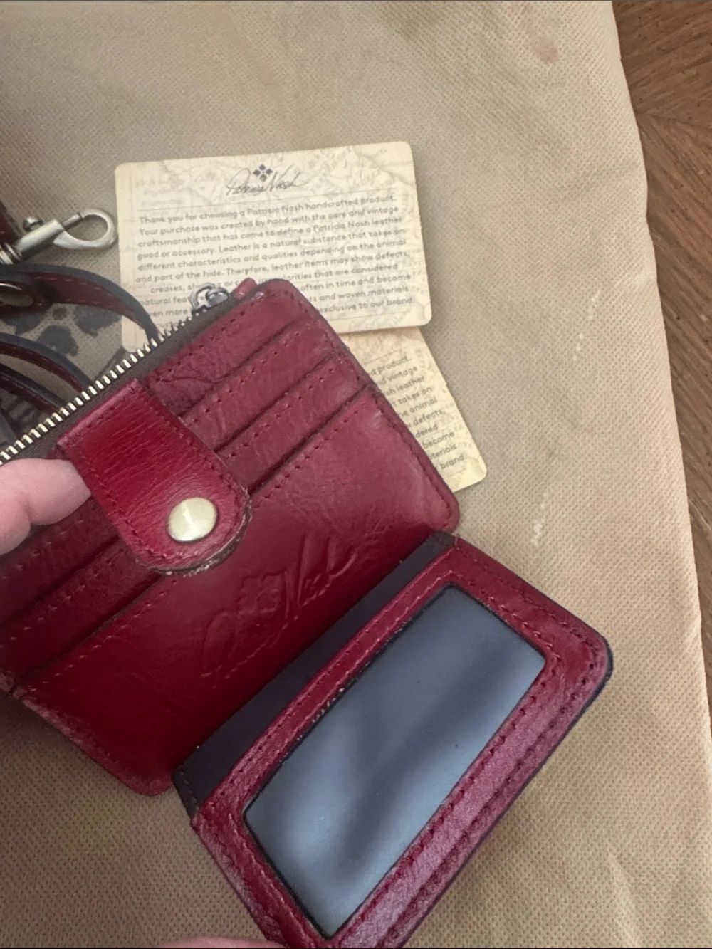 Patricia Nash Chauny Satchel Crossbody Ruby Red Tooled Wallet Dust Bag Set NEW